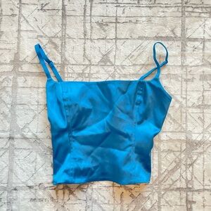 Aritzia blue lovefest satin bustier